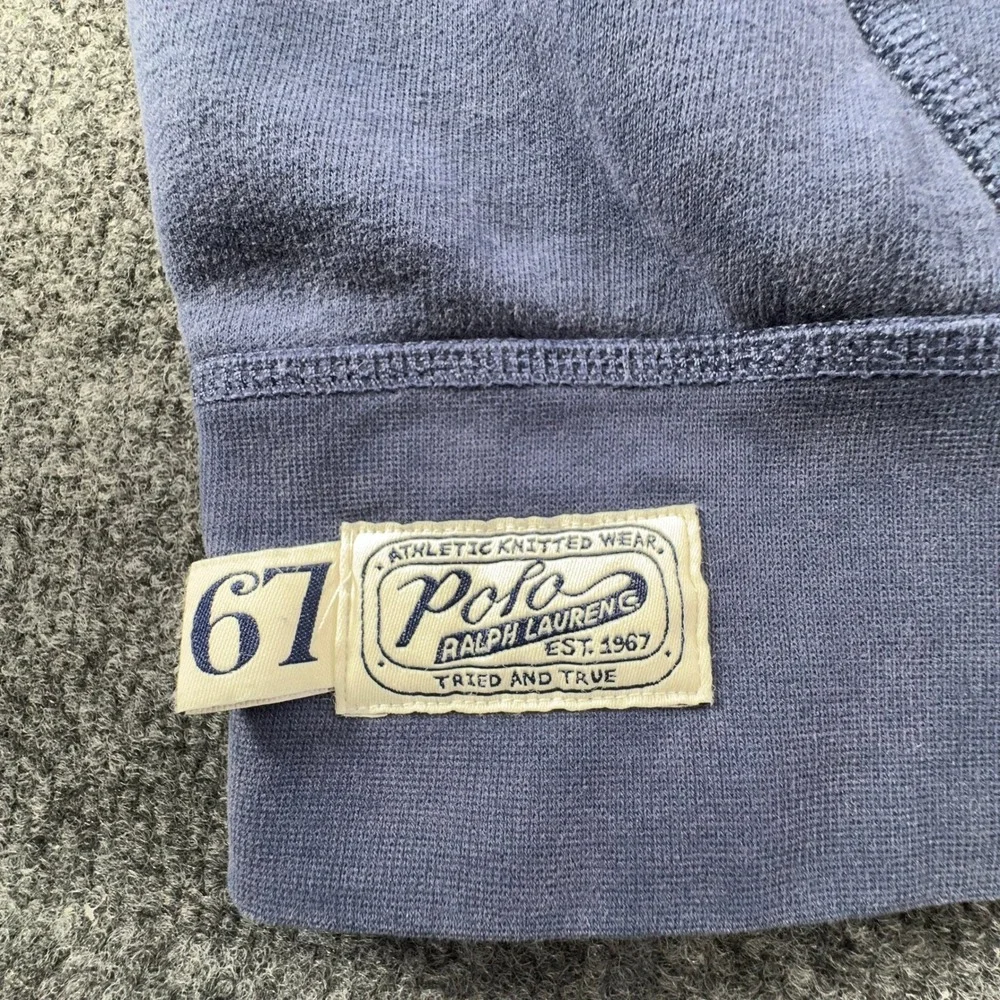 Polo Ralph Lauren Mens XXL Blue Applique Logo Fleece Hoodie Sweatshirt Big Pony